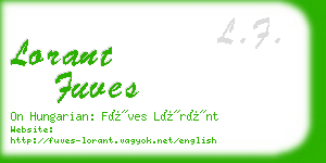 lorant fuves business card